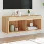 Preview: ARDEBO.de - TV-Schrank mit LED-Leuchten Sonoma-Eiche 80x30x30 cm