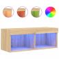 Preview: TV-Schrank mit LED-Leuchten Sonoma-Eiche 80x30x30 cm