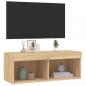 Preview: TV-Schrank mit LED-Leuchten Sonoma-Eiche 80x30x30 cm