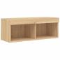 Preview: TV-Schrank mit LED-Leuchten Sonoma-Eiche 80x30x30 cm