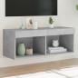 Preview: ARDEBO.de - TV-Schrank mit LED-Leuchten Betongrau 80x30x30 cm