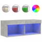 Preview: TV-Schrank mit LED-Leuchten Betongrau 80x30x30 cm