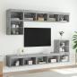 Preview: TV-Schrank mit LED-Leuchten Betongrau 80x30x30 cm