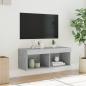 Preview: TV-Schrank mit LED-Leuchten Betongrau 80x30x30 cm