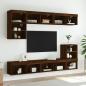 Preview: TV-Schrank mit LED-Leuchten Braun Eichen-Optik 80x30x30 cm