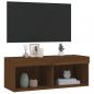 Preview: TV-Schrank mit LED-Leuchten Braun Eichen-Optik 80x30x30 cm