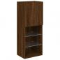 Preview: TV-Schrank mit LED-Leuchten Braun Eichen-Optik 40,5x30x102 cm