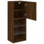 Preview: TV-Schrank mit LED-Leuchten Braun Eichen-Optik 40,5x30x102 cm