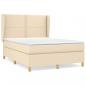 Preview: Boxspringbett mit Matratze Creme 140x200 cm Stoff