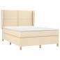 Preview: Boxspringbett mit Matratze Creme 140x200 cm Stoff