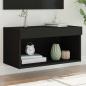 Preview: ARDEBO.de - TV-Schrank mit LED-Leuchten Schwarz 60x30x30 cm