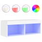 Preview: TV-Schrank mit LED-Leuchten Weiß 80x30x30 cm