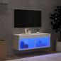 Preview: TV-Schrank mit LED-Leuchten Weiß 80x30x30 cm