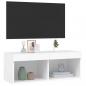 Preview: TV-Schrank mit LED-Leuchten Weiß 80x30x30 cm