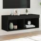 Preview: ARDEBO.de - TV-Schrank mit LED-Leuchten Schwarz 80x30x30 cm