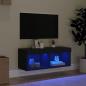 Preview: TV-Schrank mit LED-Leuchten Schwarz 80x30x30 cm