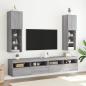 Preview: TV-Schrank mit LED-Leuchten Grau Sonoma 30,5x30x102 cm