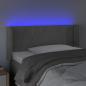 Preview: LED Kopfteil Hellgrau 83x16x78/88 cm Samt