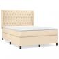 Preview: Boxspringbett mit Matratze Creme 140x190 cm Stoff