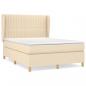 Preview: Boxspringbett mit Matratze Creme 140x190 cm Stoff