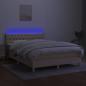 Preview: Boxspringbett mit Matratze & LED Creme 140x190 cm Stoff