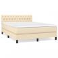 Preview: Boxspringbett mit Matratze Creme 140x190 cm Stoff