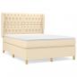 Preview: Boxspringbett mit Matratze Creme 140x190 cm Stoff