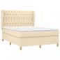 Preview: Boxspringbett mit Matratze Creme 140x190 cm Stoff