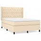 Preview: Boxspringbett mit Matratze Creme 140x190 cm Stoff