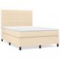 Preview: Boxspringbett mit Matratze Creme 140x190 cm Stoff