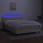 Preview: Boxspringbett mit Matratze & LED Creme 140x190 cm Stoff