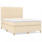 Preview: Boxspringbett mit Matratze Creme 140x190 cm Stoff