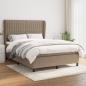 Preview: ARDEBO.de - Boxspringbett mit Matratze Taupe 140x190 cm Stoff