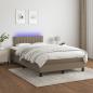 Preview: ARDEBO.de - Boxspringbett mit Matratze & LED Taupe 120x200 cm Stoff