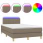 Preview: Boxspringbett mit Matratze & LED Taupe 120x200 cm Stoff