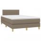 Preview: Boxspringbett mit Matratze & LED Taupe 120x200 cm Stoff