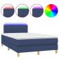 Preview: Boxspringbett mit Matratze & LED Blau 120x200 cm Stoff