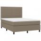 Preview: Boxspringbett mit Matratze & LED Taupe 140x190 cm Stoff