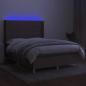 Preview: Boxspringbett mit Matratze & LED Taupe 140x190 cm Stoff