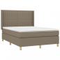 Preview: Boxspringbett mit Matratze & LED Taupe 140x190 cm Stoff