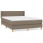 Preview: Boxspringbett mit Matratze Taupe 140x190 cm Stoff