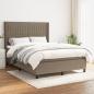 Preview: ARDEBO.de - Boxspringbett mit Matratze Taupe 140x190 cm Stoff