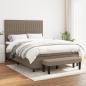 Preview: ARDEBO.de - Boxspringbett mit Matratze Taupe 140x190 cm Stoff