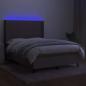 Preview: Boxspringbett mit Matratze & LED Taupe 140x190 cm Stoff