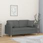 Preview: ARDEBO.de - 2-Sitzer-Sofa mit Zierkissen Dunkelgrau 140 cm Stoff