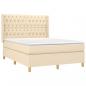 Preview: Boxspringbett mit Matratze Creme 140x190 cm Stoff