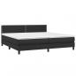 Preview: Boxspringbett mit Matratze & LED Schwarz 200x200 cm Kunstleder