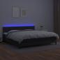 Preview: Boxspringbett mit Matratze & LED Schwarz 200x200 cm Kunstleder