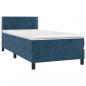 Preview: Boxspringbett mit Matratze Dunkelblau 90x190 cm Samt