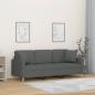 Preview: ARDEBO.de - 3-Sitzer-Sofa mit Zierkissen Dunkelgrau 180 cm Stoff